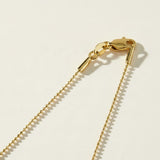 gold ball chain necklace, dainty bead chain necklace, faceted gold chain, diamond-cut bead chain, thin gold necklace, minimalist gold necklace, lobster clasp necklace, layering chain necklace, everyday gold necklace, delicate gold chain, sparkly gold chain, women’s gold necklac