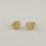 Cowrie CZ Stud Earrings