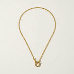 gold rolo chain necklace, round clasp necklace, charm holder necklace, spring ring clasp necklace, build your own charm necklace, interchangeable pendant necklace, gold chain with ring clasp, layering chain necklace, front clasp necklace, modern gold chain, everyday gold necklace, women’s gold chain necklace