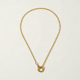 gold rolo chain necklace, round clasp necklace, charm holder necklace, spring ring clasp necklace, build your own charm necklace, interchangeable pendant necklace, gold chain with ring clasp, layering chain necklace, front clasp necklace, modern gold chain, everyday gold necklace, women’s gold chain necklace