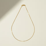 gold box chain necklace, fine gold chain necklace, thin gold chain, dainty box chain, lobster clasp necklace, layering chain necklace, minimalist gold necklace, everyday gold chain, simple gold chain, lightweight gold necklace, chain for pendants, gift for her