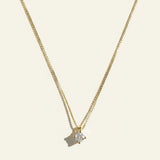 princess cut solitaire necklace, gold solitaire pendant necklace, cubic zirconia solitaire necklace, dainty gold necklace, box chain necklace, adjustable extender chain necklace, minimalist pendant necklace, prong set pendant, bridal necklace, anniversary gift, bridesmaid gift, gift for her, everyday sparkle necklace