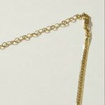 gold herringbone necklace, flat herringbone chain, gold snake chain necklace, adjustable herringbone necklace, shiny gold chain choker, lobster clasp necklace with extender, flat gold chain, layering necklace, everyday gold necklace, collarbone chain necklace, women’s gold chain, timeless gold jewelry