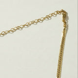 gold herringbone necklace, flat herringbone chain, gold snake chain necklace, adjustable herringbone necklace, shiny gold chain choker, lobster clasp necklace with extender, flat gold chain, layering necklace, everyday gold necklace, collarbone chain necklace, women’s gold chain, timeless gold jewelry