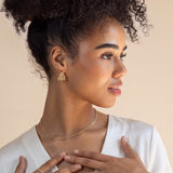 Triple Beaded C-Hoop Earrings