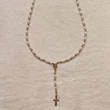 Divine Baguette Pearl Rosary Necklace