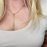 Divine Baguette Pearl Rosary Necklace