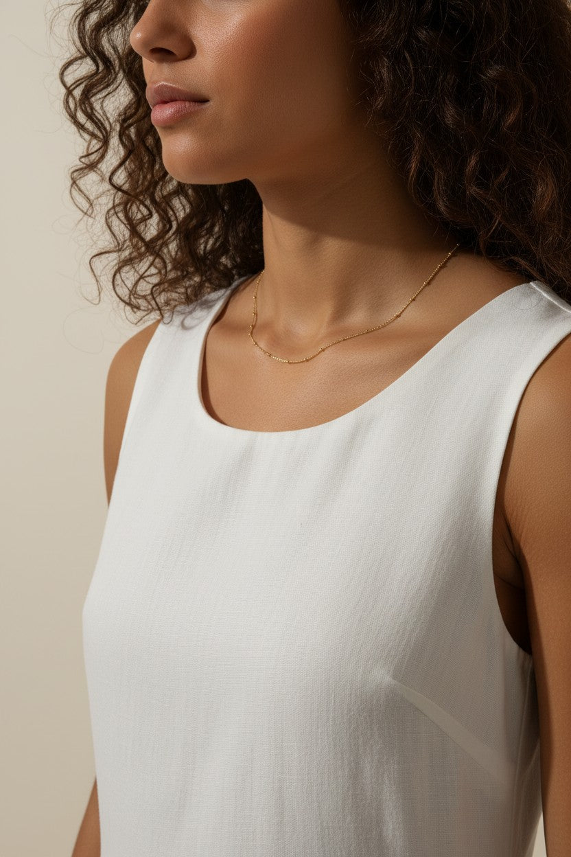 single strand satellite necklace, delicate beaded chain necklace, dainty gold necklace, minimalist layering necklace, 18k gold satellite chain, thin gold necklace, simple beaded necklace, everyday gold necklace