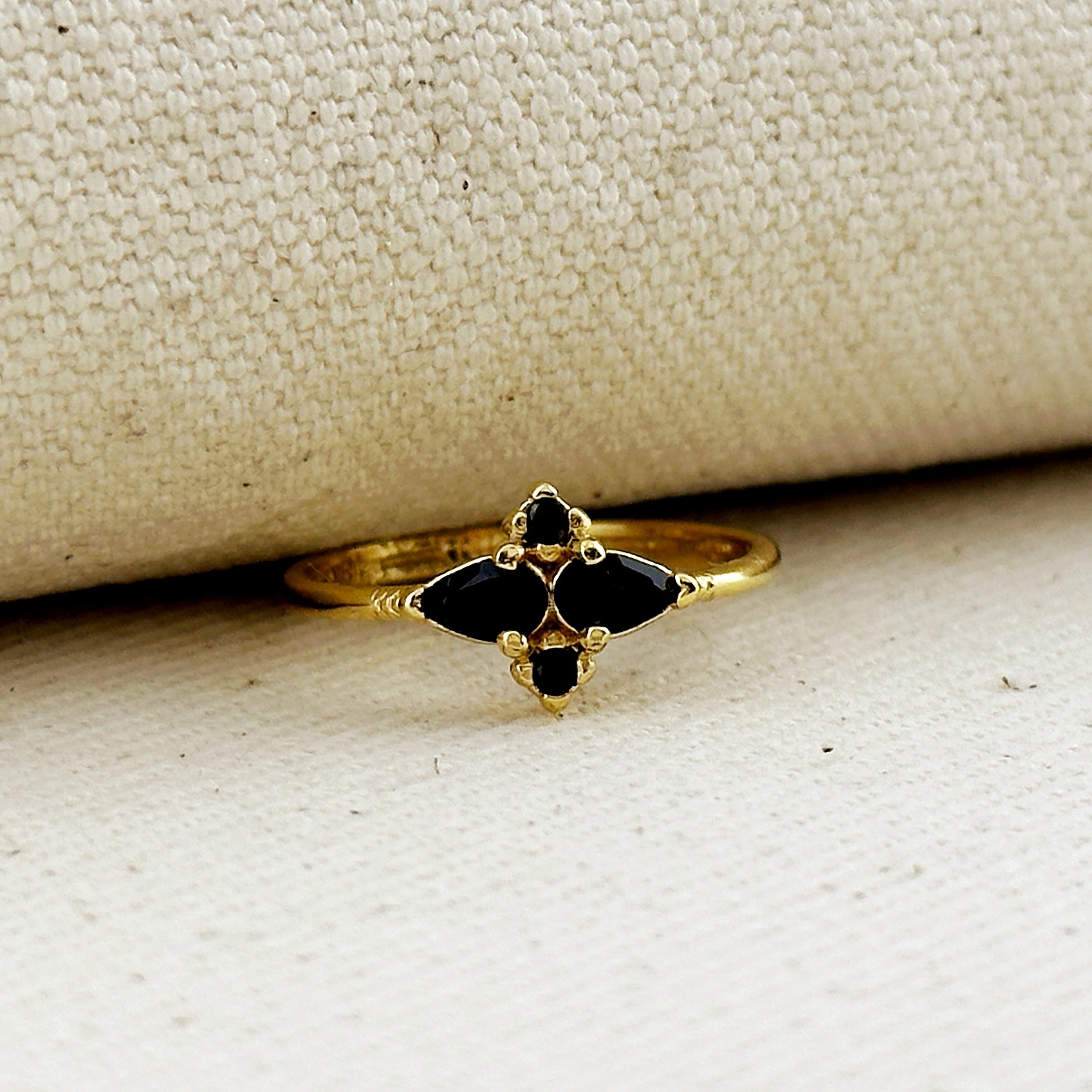 18k Gold Filled Vintage Flower Cubic Zirconia Ring