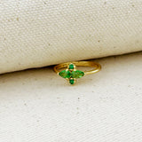 18k Gold Filled Vintage Flower Cubic Zirconia Ring