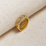 Chunky Baguette CZ Ring