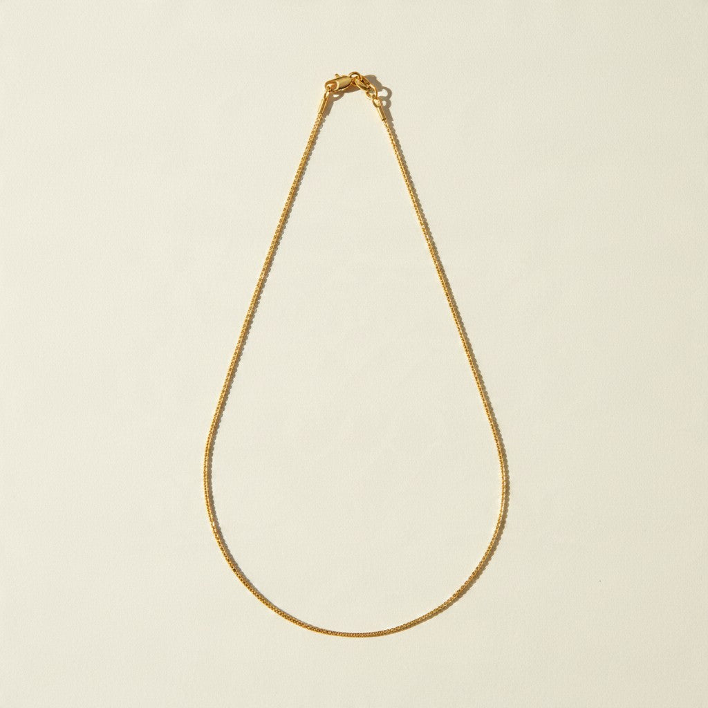 gold ball chain necklace, dainty bead chain necklace, faceted gold chain, diamond-cut bead chain, thin gold necklace, minimalist gold necklace, lobster clasp necklace, layering chain necklace, everyday gold necklace, delicate gold chain, sparkly gold chain, women’s gold necklac