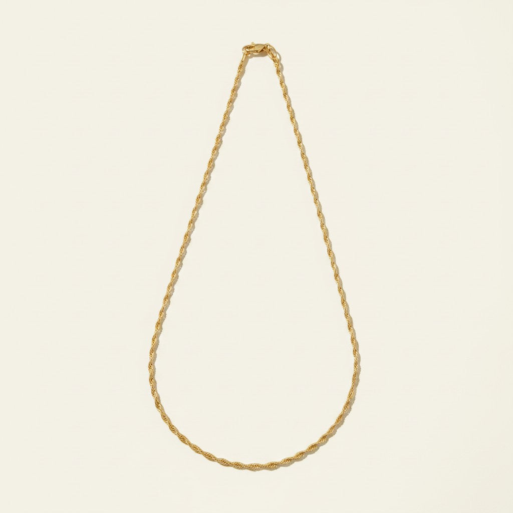 twisted rope chain necklace, singapore chain necklace, gold rope chain, layered rope necklace, 18k gold twisted chain, textured gold necklace, classic rope chain, gold chain clasp detail
