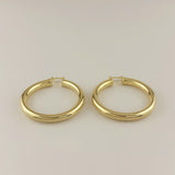Brazilian Elegance: Valentina Hoop High Polished 18k Gold Overlay