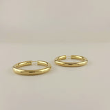 Brazilian Elegance: Valentina Hoop High Polished 18k Gold Overlay