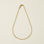 paperclip chain necklace, gold link necklace, 18K gold overlay necklace, modern chain necklace, elongated link chain, minimalist gold necklace, layering chain necklace, paperclip necklace detail