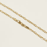 paperclip chain necklace, gold link necklace, 18K gold overlay necklace, modern chain necklace, elongated link chain, minimalist gold necklace, layering chain necklace, paperclip necklace detail