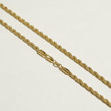 gold rope chain necklace, twisted rope chain, classic gold chain, unisex gold necklace, lobster clasp chain necklace, everyday gold chain, layering chain necklace, gold chain for pendants, medium rope chain, timeless gold jewelry, men’s gold chain, women’s gold chain