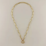 Chunky Paperclip Necklace Featuring Carabine Clasp