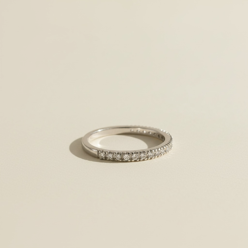 Slim CZ Band Stackable Ring