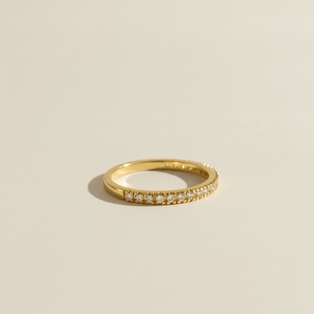 Slim CZ Band Stackable Ring