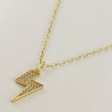 Iced Lighting Bolt Necklace