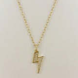 Iced Lighting Bolt Necklace