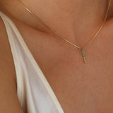 Emerald CZ Spear Necklace