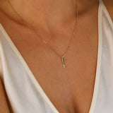 Black CZ Spear Necklace