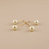 Double Pearl Drop Earrings