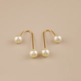 Double Pearl Drop Earrings