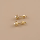 Mini Bezel Pearl Stud