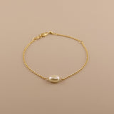 Solitaire Baroque Pearl Bracelet