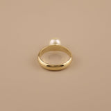 Solitaire Pearl Ring