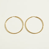 thin gold hoop earrings, endless hoop earrings, large gold hoops, thin wire hoop earrings, classic gold hoops, lightweight hoop earrings, simple gold hoops, everyday gold hoops, minimalist hoops, sleeper hoops, polished gold hoops, hoop size guide, gift for her