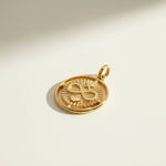 infinite love pendant, gold infinity necklace charm, sunburst coin pendant, gold medallion pendant, heart and infinity jewelry, Donna Italiana jewelry, hypoallergenic gold pendant, symbolic gold jewelry