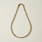 paperclip chain necklace, gold paperclip necklace, rectangular link chain, chunky chain necklace, lobster clasp necklace, layering chain necklace, everyday gold chain, link chain necklace detail