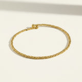 gold beaded stretch bracelet, gold bead bracelet, stretch bracelet gold, minimalist beaded bracelet, stackable gold bracelet, dainty gold bead bracelet, no clasp bracelet, layering bracelet flat lay