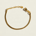 gold herringbone bracelet, flat gold chain bracelet, gold snake chain bracelet, adjustable gold bracelet, lobster clasp bracelet with extender, dainty gold bracelet, minimalist gold bracelet, layering bracelet, everyday gold bracelet, slim herringbone bracelet, shiny gold chain bracelet, women’s gold bracelet