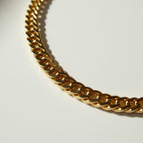 gold curb chain bracelet, curb link bracelet, chunky gold bracelet, everyday gold bracelet, flat link bracelet, statement chain bracelet, classic gold jewelry, layering bracelet