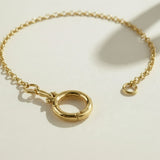 gold rolo chain bracelet, round clasp bracelet, charm holder bracelet, spring ring clasp bracelet, build your own charm bracelet, interchangeable charm bracelet, gold chain bracelet with ring clasp, layering bracelet, minimalist gold bracelet, modern gold chain bracelet, everyday gold bracelet, women’s gold bracelet