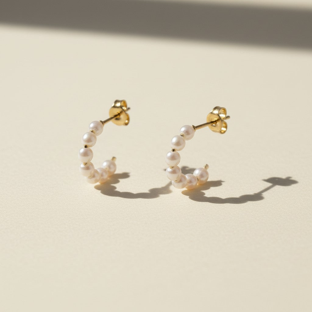 pearl hoop earrings, small pearl hoops, freshwater pearl earrings, gold and pearl hoops, pearl huggie earrings, minimalist pearl earrings, dainty pearl hoop, pearl stud hoop earrings