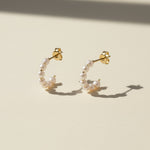 pearl hoop earrings, small pearl hoops, freshwater pearl earrings, gold and pearl hoops, pearl huggie earrings, minimalist pearl earrings, dainty pearl hoop, pearl stud hoop earrings