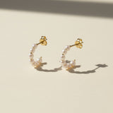 pearl hoop earrings, small pearl hoops, freshwater pearl earrings, gold and pearl hoops, pearl huggie earrings, minimalist pearl earrings, dainty pearl hoop, pearl stud hoop earrings