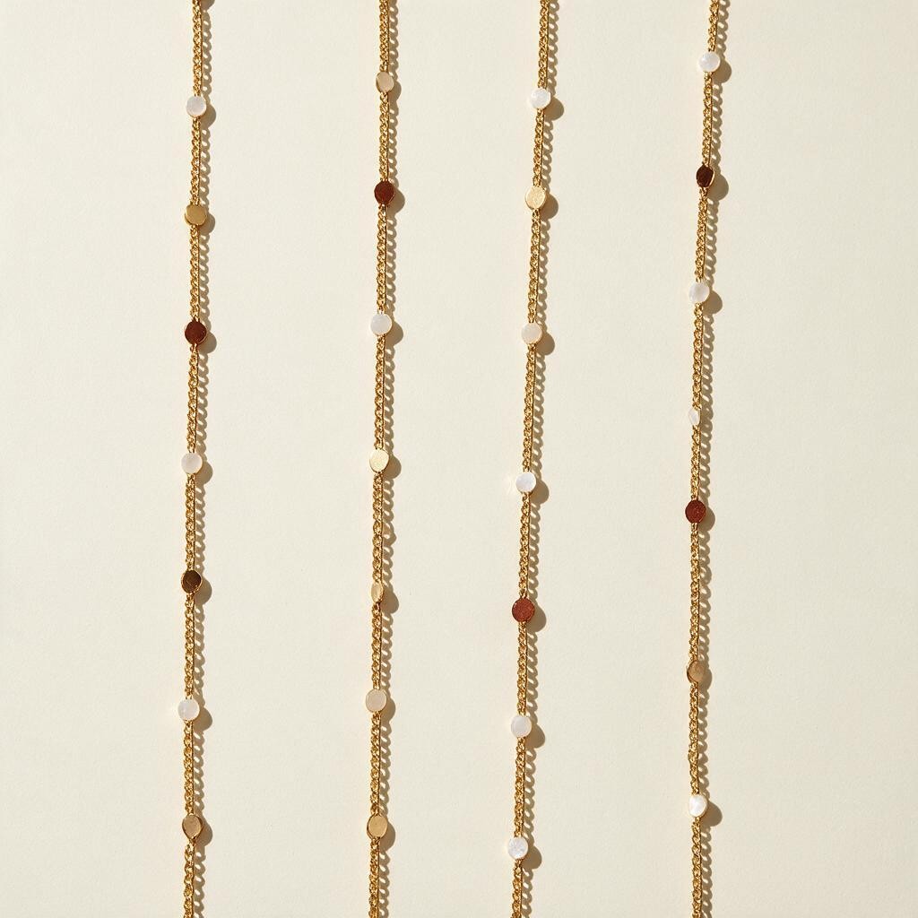 layered station necklace, multicolor bead necklace, gold and enamel chain necklace, cascading layered necklace, dainty station chain, 18k gold layered necklace, colorful bead station necklace, multi strand necklace with clasp