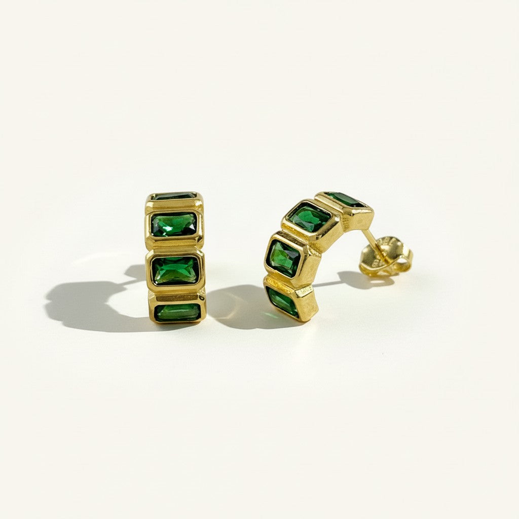 Chunky Baguette CZ Earrings