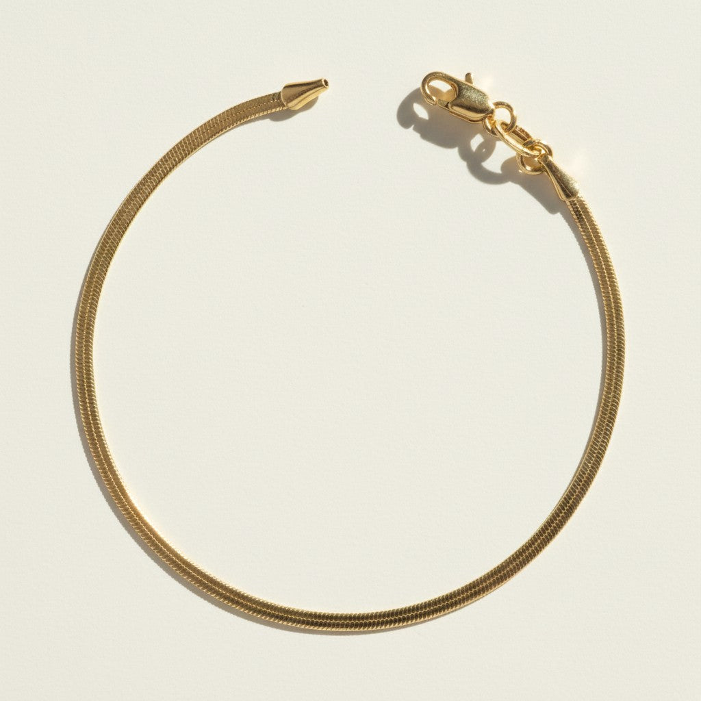 herringbone chain bracelet, thin gold herringbone bracelet, flat link gold bracelet, 18k gold overlay bracelet, herringbone weave bracelet, gold snake chain bracelet, adjustable gold bracelet, layering gold bracelet