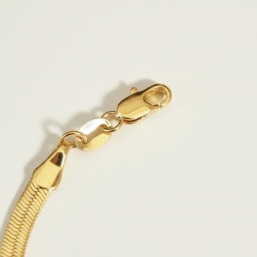 4mm herringbone bracelet, wide gold herringbone bracelet, flat link gold bracelet, 18k gold overlay bracelet, chunky herringbone chain bracelet, statement gold bracelet, herringbone weave bracelet, gold chain clasp detail