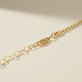 This delicate gold necklace is crafted from a continuous row of tiny flat sequin-like discs linked edge to edge, creating a shimmering, textured chain that catches the light with every angle. The fine, low-profile links lie smooth against the skin, offering a subtle sparkle that pairs beautifully for layering or wearing alone. It fastens securely with a lobster clasp closure and includes a short oval-link extender chain with a polished ball-chain detail, allowing for an adjustable, customizable fit.