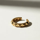 gold zigzag ring, pyramid statement ring, adjustable gold ring, geometric stacking ring, open band gold ring, textured statement ring, chunky gold ring, edgy gold ring